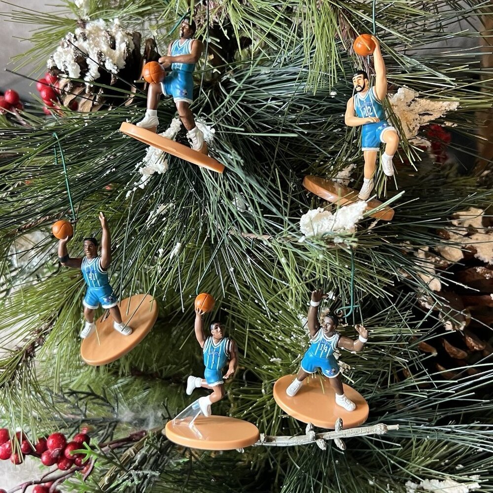 Charlotte Hornets 1997 Vtg All-Star MVPs Mini Figures Christmas Tree Ornaments